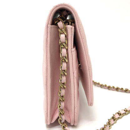 CHANEL Shoulder Bag AP0250 Caviar skin pink COCO Mark CC Chain wallet