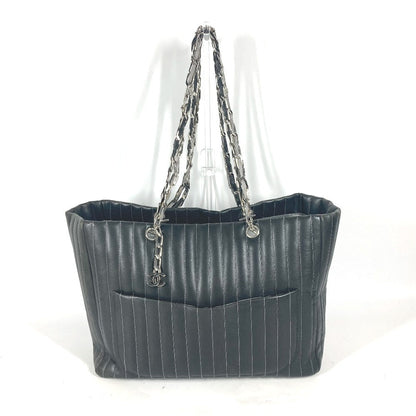 CHANEL Tote Bag leather black Mademoiselle Women