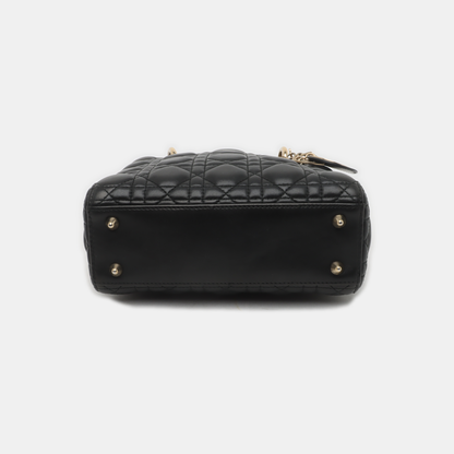 Lady Dior Small My Abcdior Black Lambskin Leather