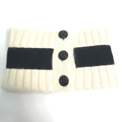 CHANEL Scarf Cashmere, Mohair white Ribbon ribbon neck warmer camellia Women