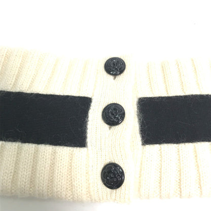 CHANEL Scarf Cashmere, Mohair white Ribbon ribbon neck warmer camellia Women