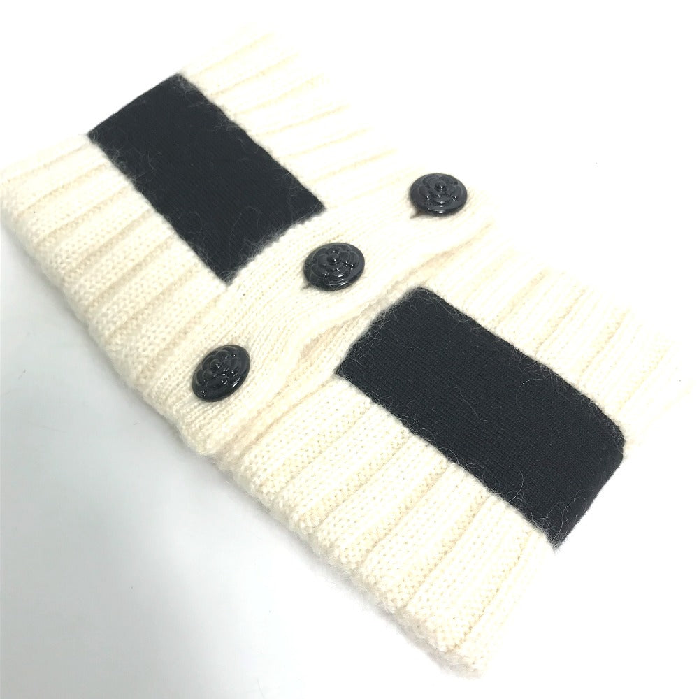 CHANEL Scarf Cashmere, Mohair white Ribbon ribbon neck warmer camellia Women