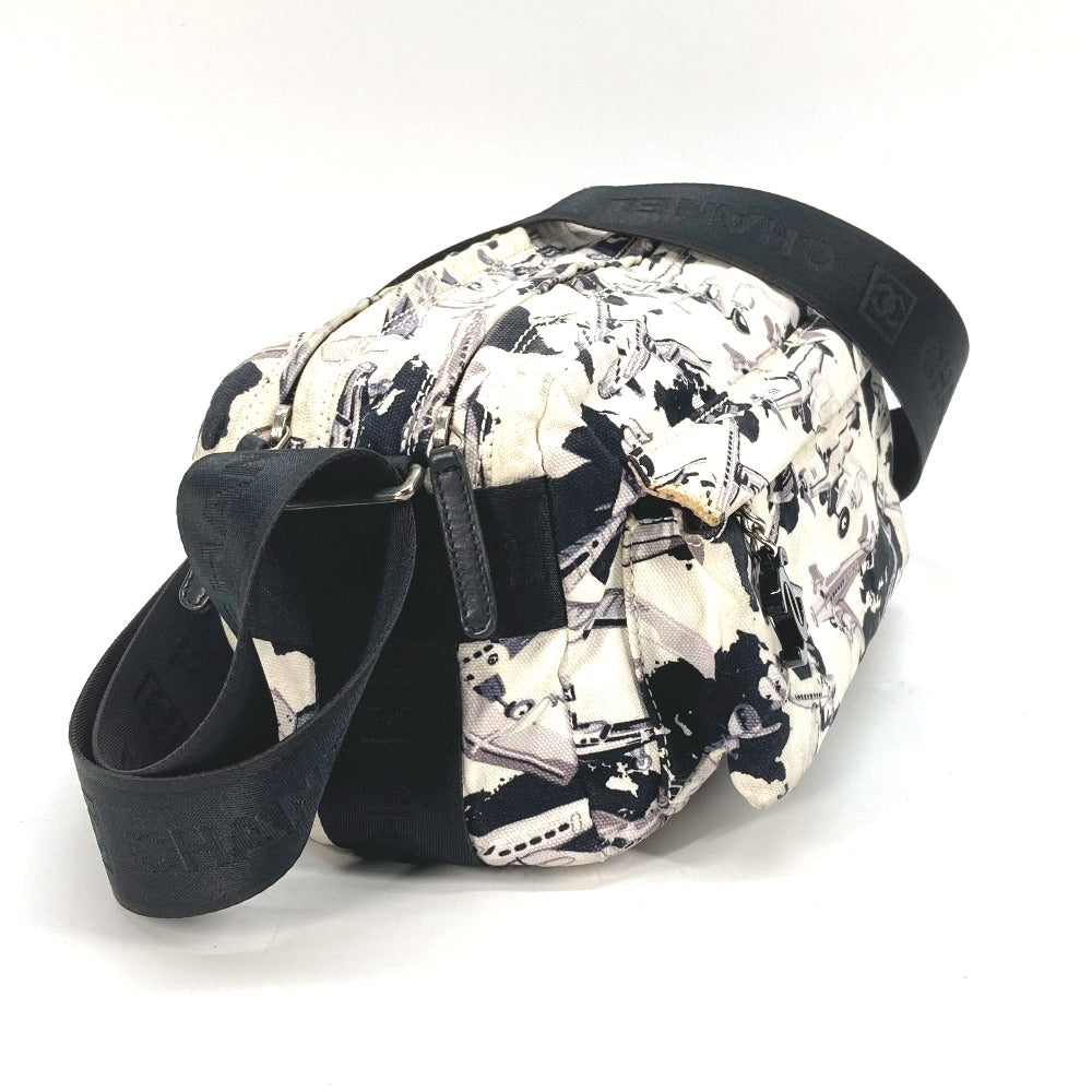 CHANEL Shoulder Bag canvas black Airline Women