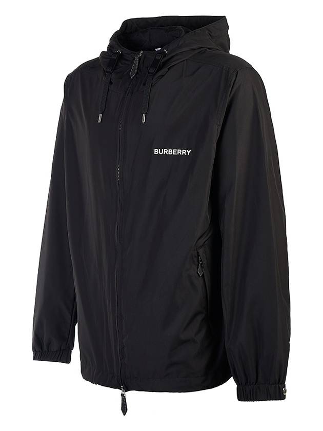 Luxury Burberry Men's Horseferry Logo Hooded Jacket Black