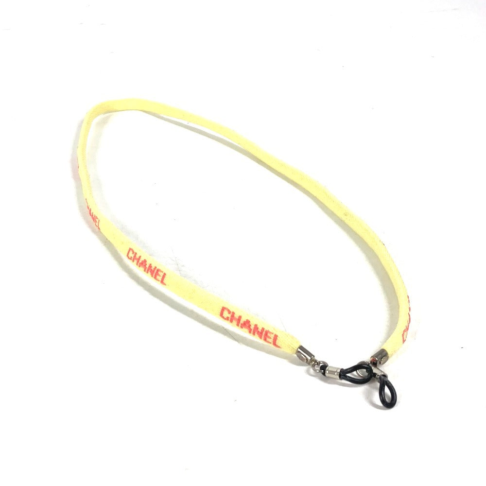 CHANEL strap canvas yellow Eyewear Sunglasses Glasses 00T glass cord glasses strap