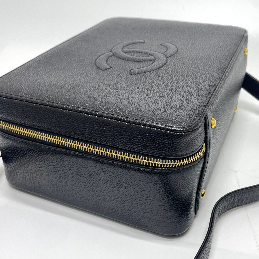 CHANEL Handbag Caviar skin black COCO Mark Vanity Bag Decacoco