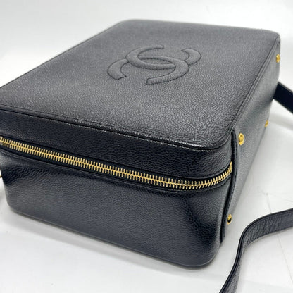 CHANEL Handbag Caviar skin black COCO Mark Vanity Bag Decacoco