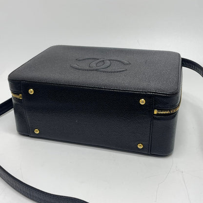 CHANEL Handbag Caviar skin black COCO Mark Vanity Bag Decacoco