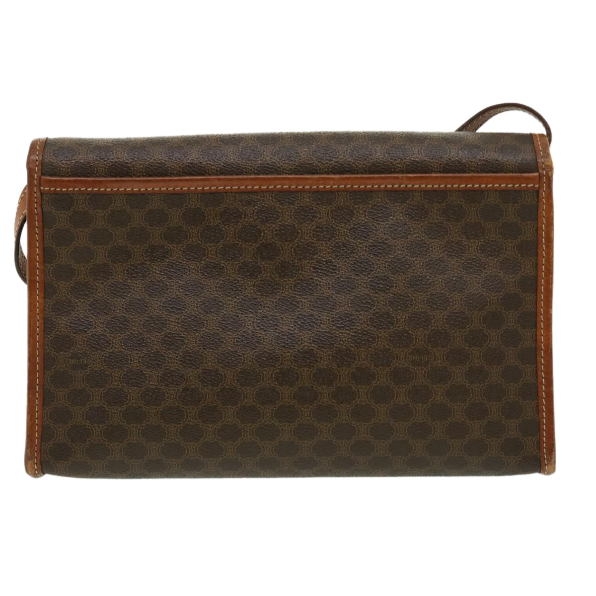 Luxury CELINE Macadam Canvas Shoulder Bag PVC Leather Brown  31513