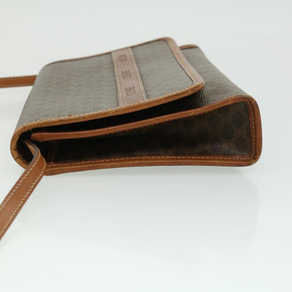 Luxury CELINE Macadam Canvas Shoulder Bag PVC Leather Brown  31513