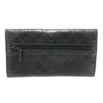 CHANEL Long Wallet Purse lambskin black Matrasse Women