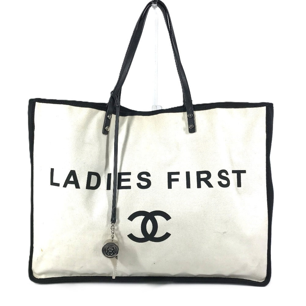 CHANEL Shoulder Bag A92885 canvas white logo Lady First with Whistle Women