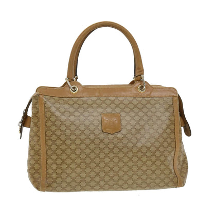 Luxury CELINE Macadam Canvas Hand Bag PVC Leather Beige  31582