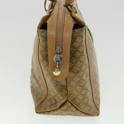 Luxury CELINE Macadam Canvas Hand Bag PVC Leather Beige  31582