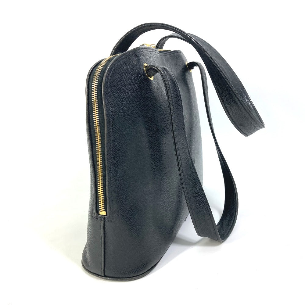 CHANEL Shoulder Bag Caviar skin black Shoulder CC COCO Mark Cocoball Women