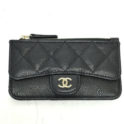 CHANEL Coin case AP2570 Caviar skin black Fragment case COCO Mark Matelasse Classic Women
