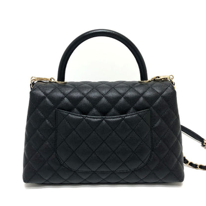 CHANEL Handbag A92991 Caviar skin black Matelasse Coco Handle 29