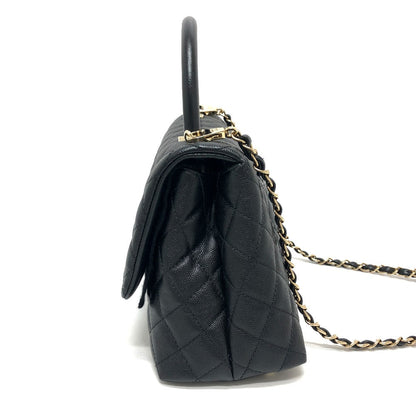 CHANEL Handbag A92991 Caviar skin black Matelasse Coco Handle 29