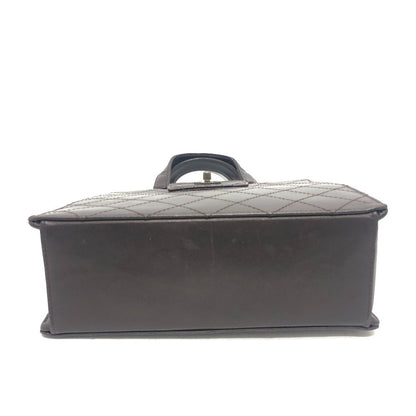 CHANEL Handbag Calfskin Brown Matrasse Turn lock