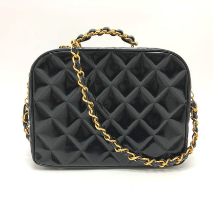 CHANEL Handbag enamel black Matrasse Vanity Women