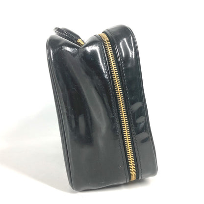 CHANEL Vanity bag enamel black vintage CC COCO Mark Women