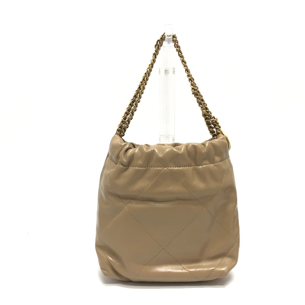 CHANEL Shoulder Bag AS3980 leather beige COCO Mark CHANEL22 Mini 2WAY