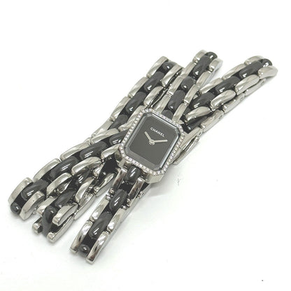 CHANEL Watches Quartz H3058 Stainless Steel, Ceramic black watch premire triple bracelet black dial Women