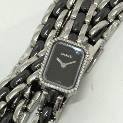 CHANEL Watches Quartz H3058 Stainless Steel, Ceramic black watch premire triple bracelet black dial Women