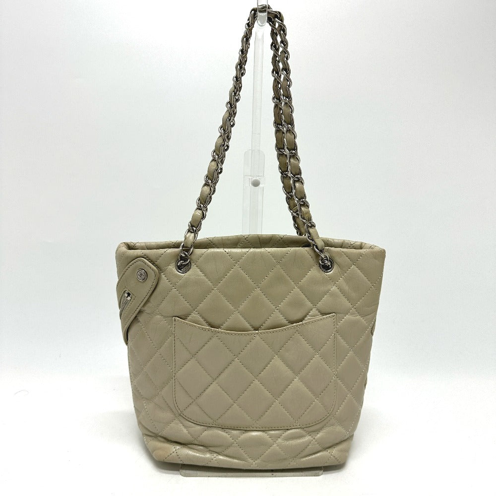 CHANEL Shoulder Bag A34317 leather white Cambon Line Cotton Club CC COCO Mark Women