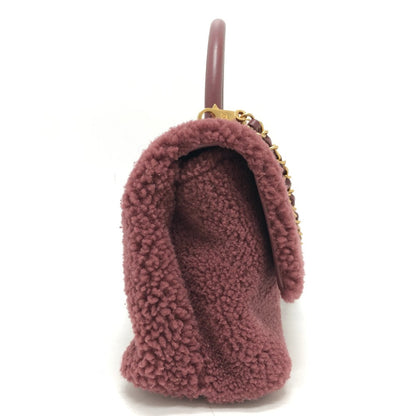 CHANEL Handbag Mouton, Leather wine-red Boa Coco Handle