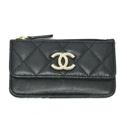 CHANEL Coin case AP4257 Caviar skin black Matrasse COCO Mark Fragment Case