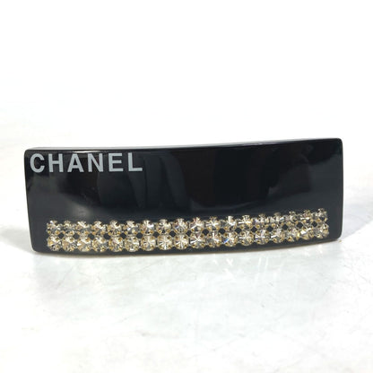 CHANEL Valletta plastic black 05P logo rhinestone Women