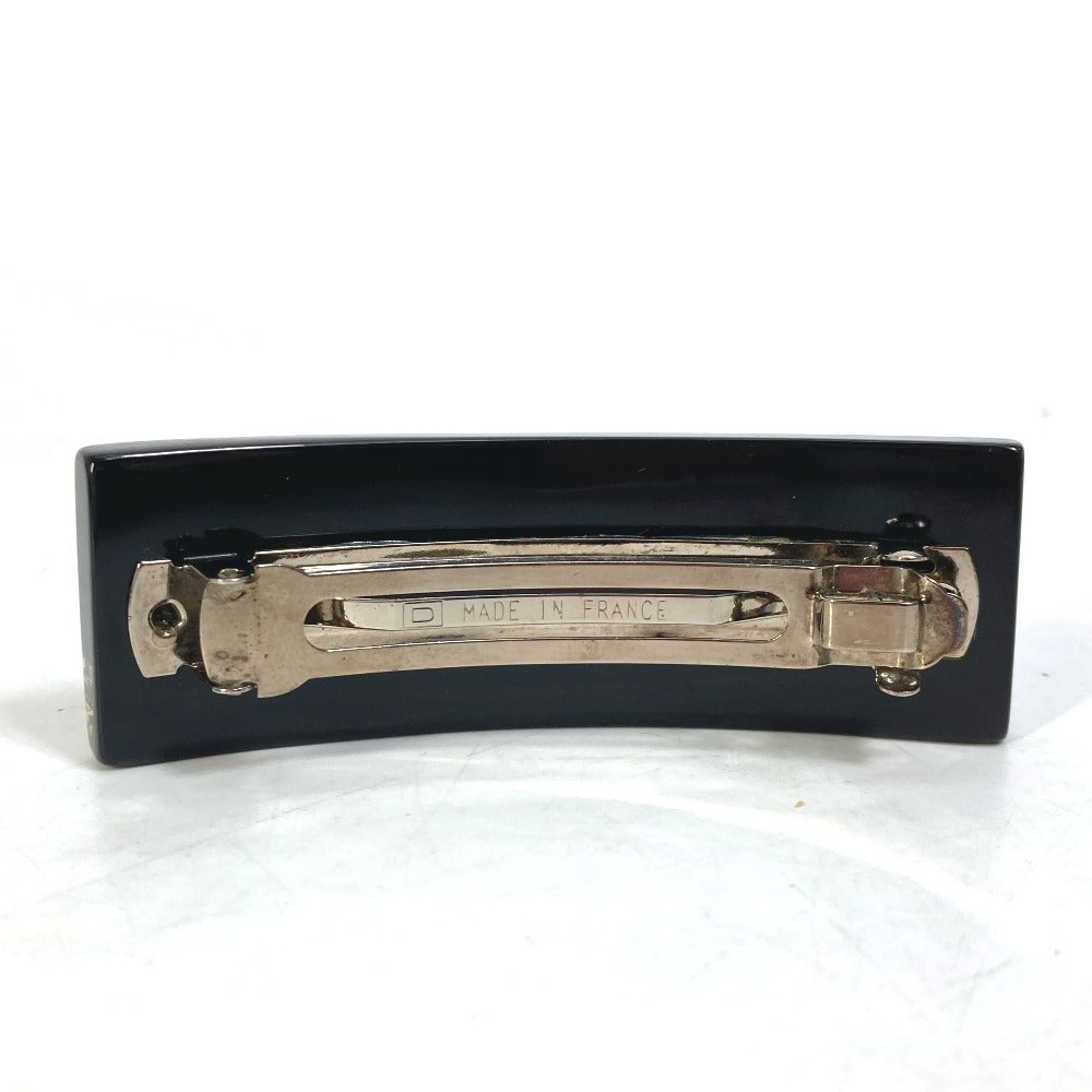 CHANEL Valletta plastic black 05P logo rhinestone Women