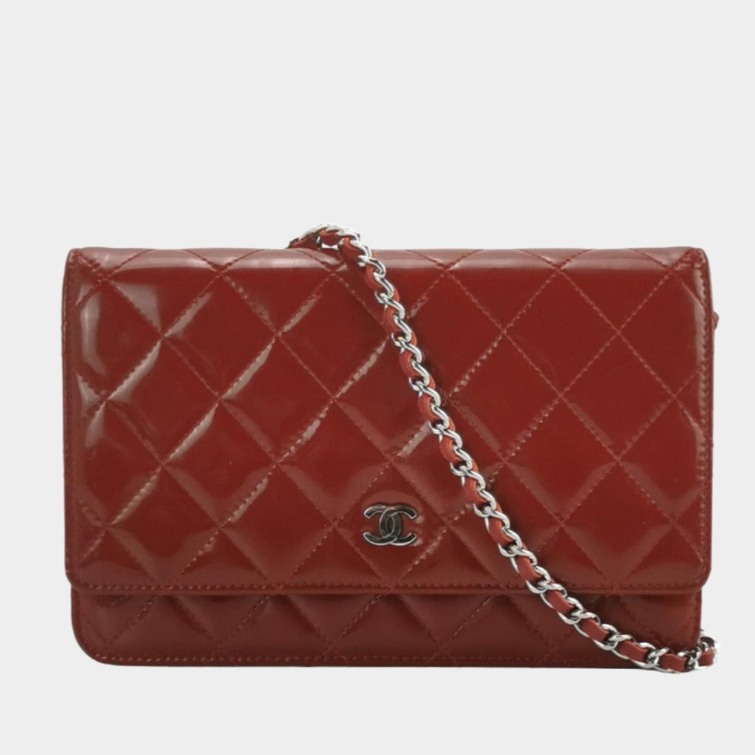 Chanel Wallet on Chain Classic Flap Red Patent Leather