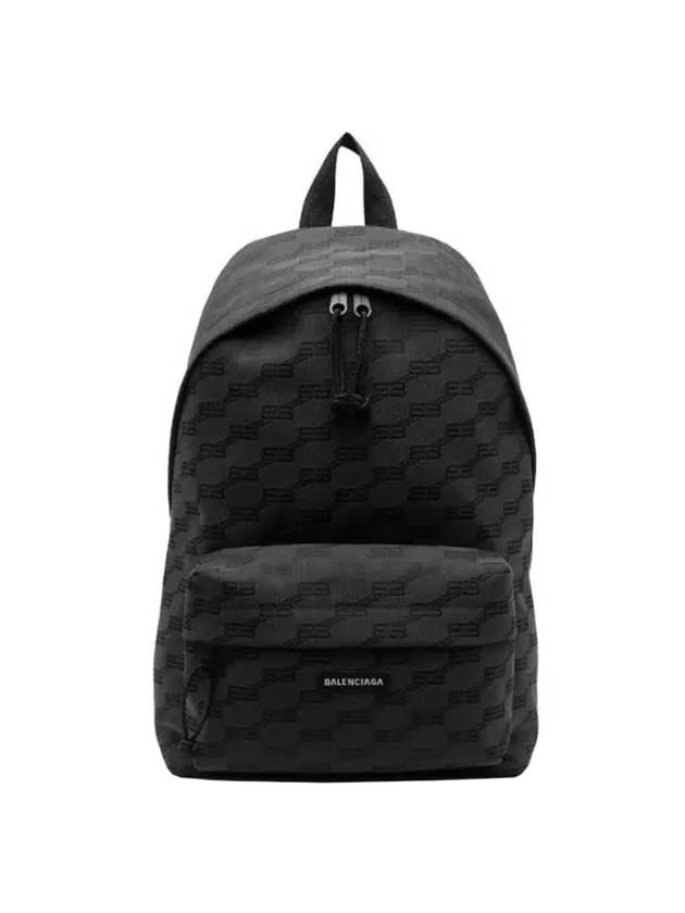 Luxury Balenciaga Trending 2025 BB Monogram Jacquard Canvas Medium Backpack Black