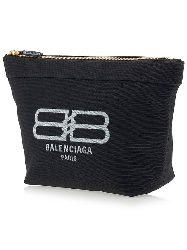 Luxury Balenciaga Trending 2025 Logo Print Jumbo Pouch Bag Black