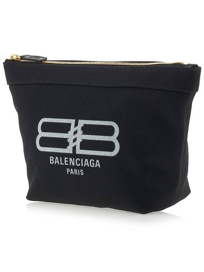 Luxury Balenciaga Trending 2025 Logo Print Jumbo Pouch Bag Black