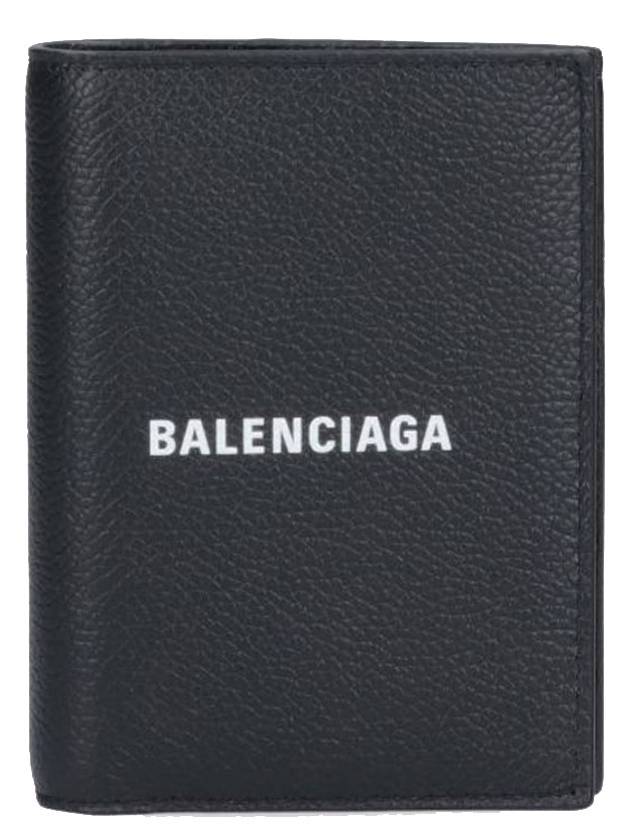 Luxury Balenciaga Trending 2025 Cash Vertical Half Wallet Black