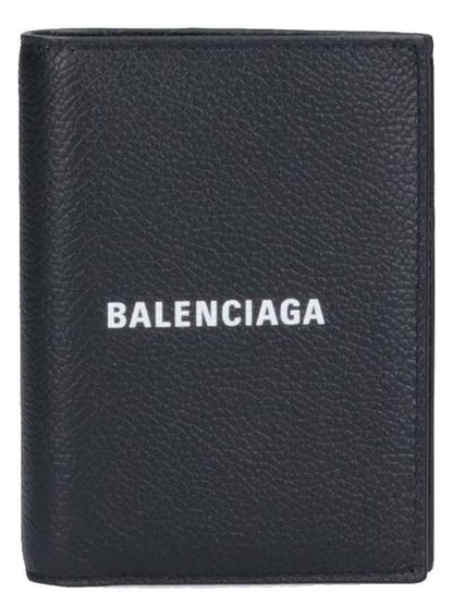 Luxury Balenciaga Trending 2025 Cash Vertical Half Wallet Black