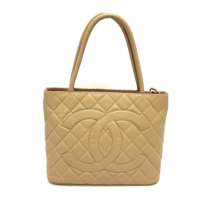CHANEL Tote Bag A01804 Caviar skin beige CC COCO Mark Replica Tote