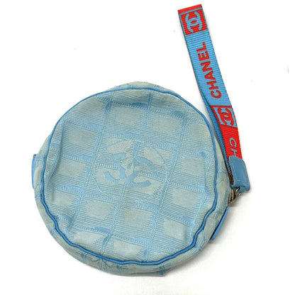 CHANEL Pouch Nylon blue Sports round Women
