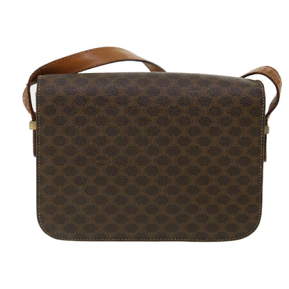 Luxury CELINE Macadam Canvas Shoulder Bag PVC Leather Brown  32152
