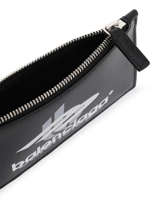 Luxury Balenciaga Trending 2025 Logo Print Neck Strap Card Wallet Black