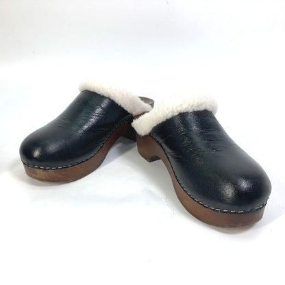 CHANEL Sandals Ã¢ÂÂf32594 leather black 23N Mouton clogs CC COCO Mark Women 38