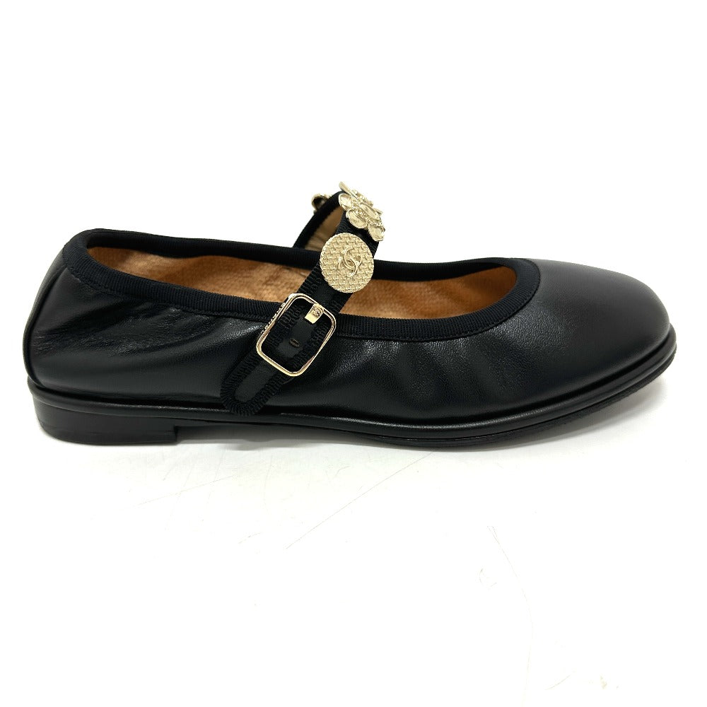 CHANEL Sandals G45778 leather black 24A Merry Jane 36.5