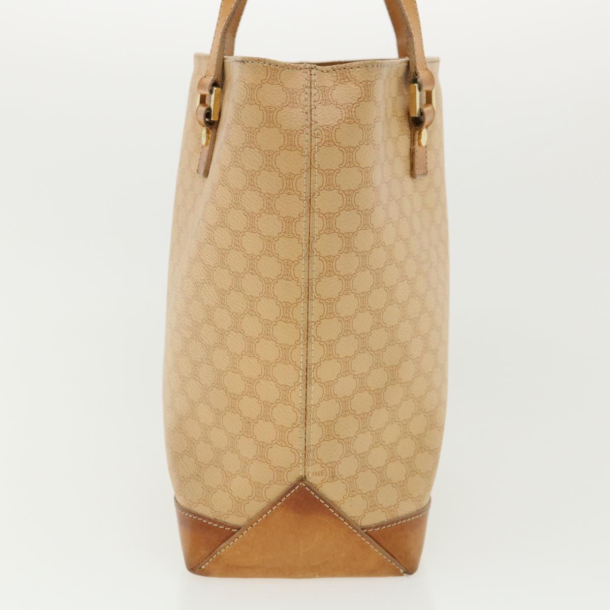 Luxury CELINE Macadam Canvas Shoulder Bag PVC Leather Beige  32391