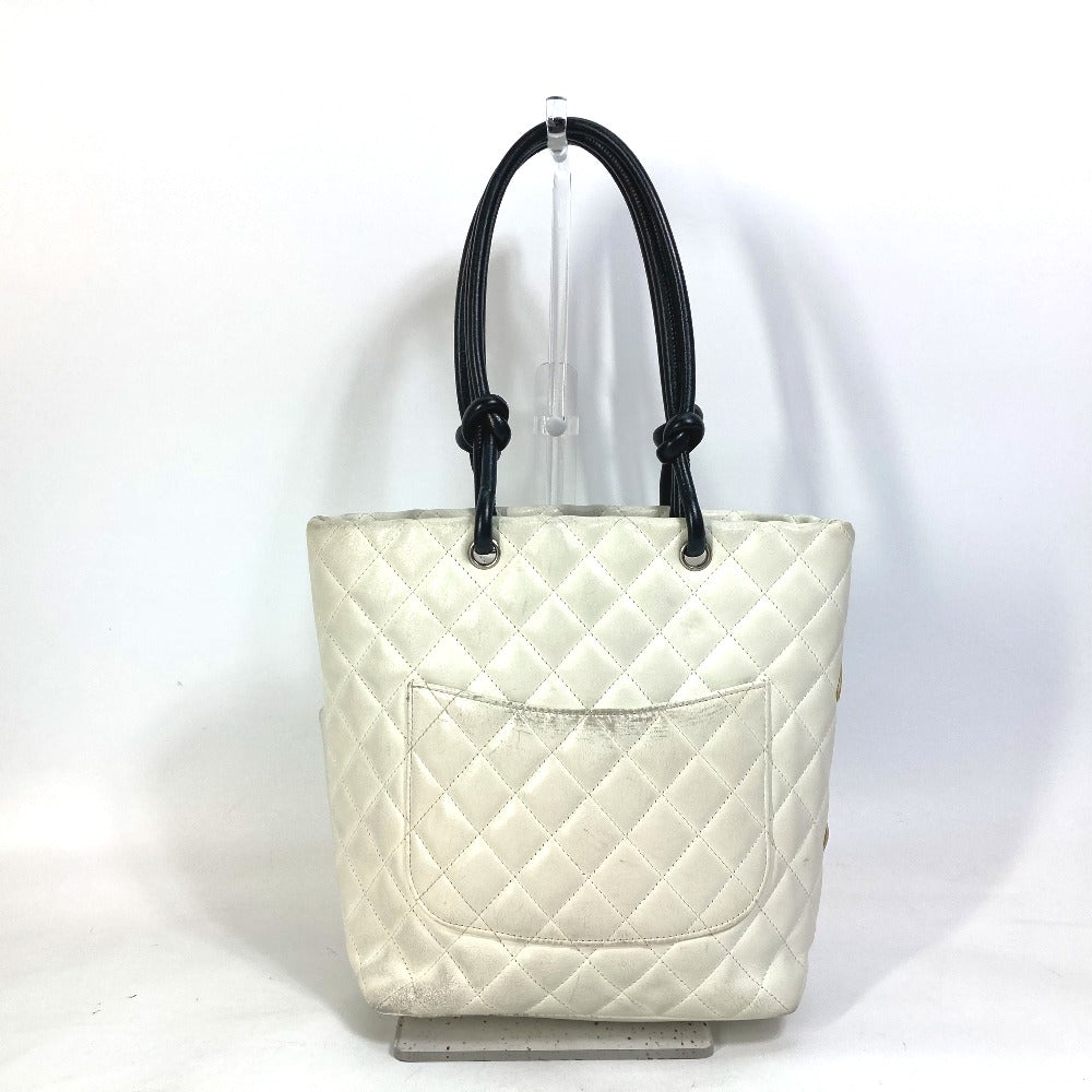 CHANEL Tote Bag A25167 lambskin white Cambon line CC COCO Mark Women