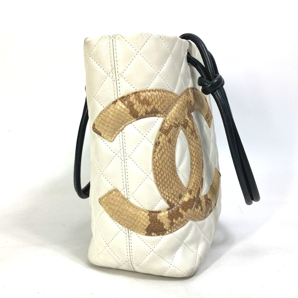 CHANEL Tote Bag A25167 lambskin white Cambon line CC COCO Mark Women