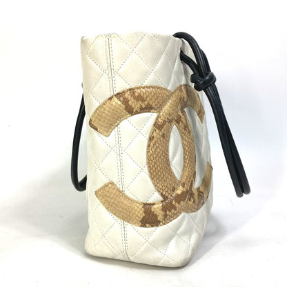 CHANEL Tote Bag A25167 lambskin white Cambon line CC COCO Mark Women