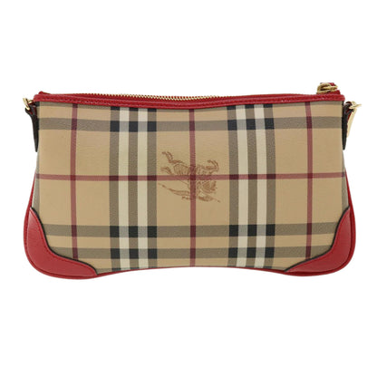 Luxury Burberry Nova Check Shoulder Bag PVC Leather bright rose 3910756 Auth 32762A